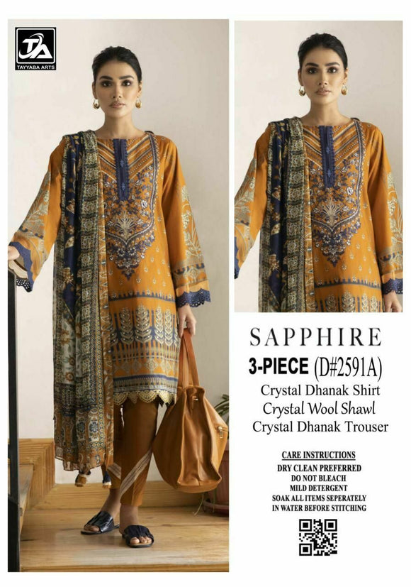 SAPPHIRE KHADDAR- MUSTARD