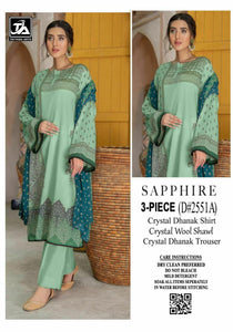 SAPPHIRE KHADDAR- MINT GREEN