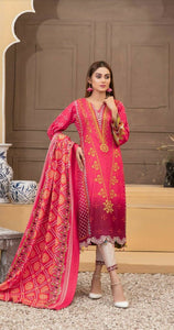 TAWAKKAL NAINA LINEN PRINT(ORIGINAL WINTER WEAR)-PINK