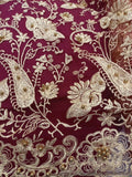 Beautiful Designer Embroidered Net - BURGUNDY