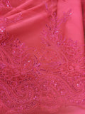 Beautiful Designer Embroidered Net - PINK