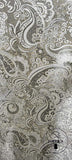 Ornamental Paisley Gold Metallic Print Indian Banarsi Brocade Fabric By Meter - LIGHT GOLD